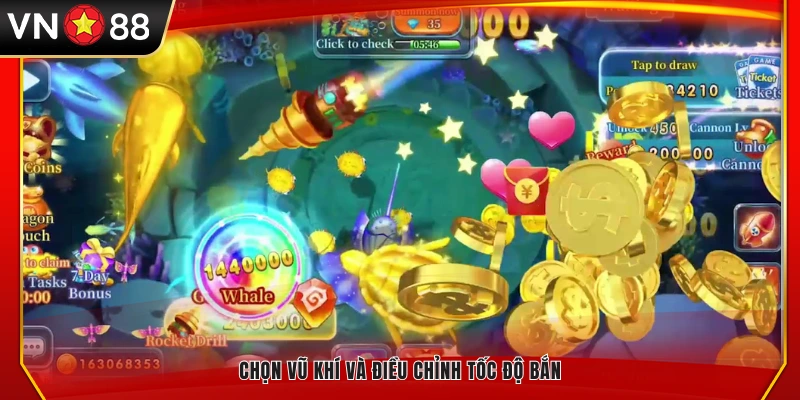 Lựa chọn vũ khí và tùy chỉnh tốc độ bắn