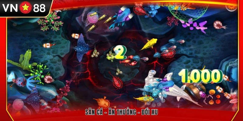 Bắn cá để nhận thưởng và đổi xu