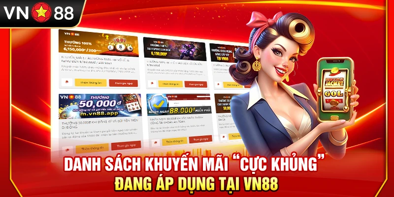 Danh sách khuyến mãi “cực khủng” đang áp dụng tại VN88